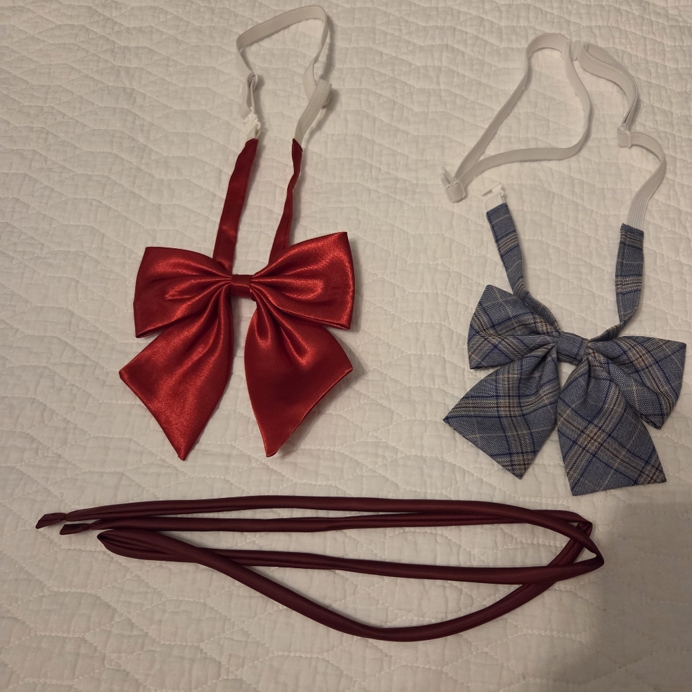 Japanese JK Seifuku Uniform Cosplay Necktie Bow Tie Lot